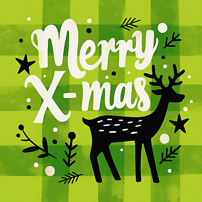 JPG 한마리 잎 크리스마스 겨울 패턴 일러스트 사슴 눈꽃 사람없음 초록색 눈 체크무늬 홀리데이 국내일러스트 AI일러스트 AI콘텐츠 자연요소 식물 1 계절 기념일 컬러 무늬 포유류 날씨 휴가 눈_날씨 파일형식
