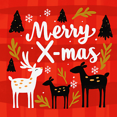 JPG 겨울 일러스트 눈꽃 세마리 사람없음 빨간색 크리스마스트리 루돌프 눈송이 체크무늬 순록 홀리데이 국내일러스트 AI일러스트 AI콘텐츠 계절 컬러 크리스마스 무늬 휴가 사슴 눈_날씨 3 파일형식