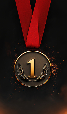 JPG 편집이미지 성공 사람없음 어둠 우승 수상_상을받음 금메달 명예 시상식 월계수 편집실사 AI컴퓨터그래픽 AI콘텐츠 컨셉 최고 메달 CG 파일형식