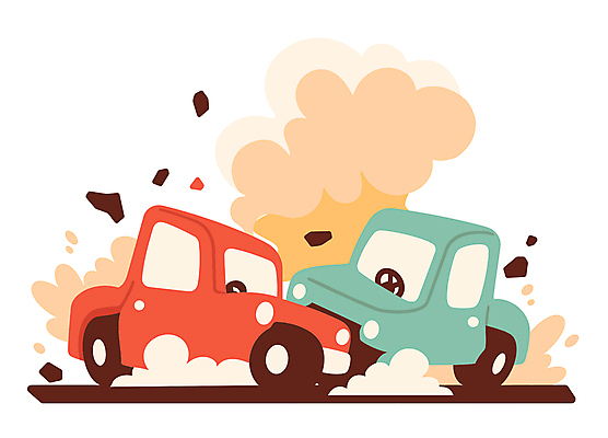 교통 일러스트 자동차 사람없음 연기 파편 폭발 충돌 교통사고 사건 충격 두대 국내일러스트 AI파일 육상교통 2 파일형식 벡터