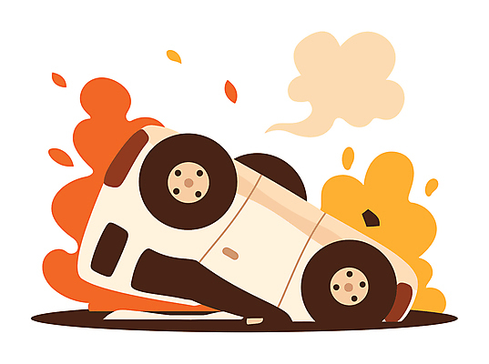 교통 일러스트 자동차 불 사람없음 연기 교통사고 사건 화재 충격 뒤집기 국내일러스트 AI파일 자연요소 육상교통 모션 파일형식 벡터