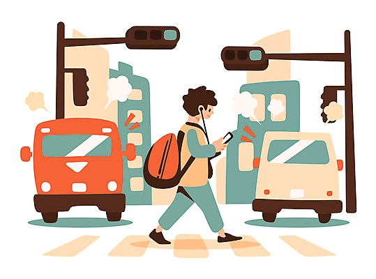 전신 남자 이어폰 교통 일러스트 자동차 버스 한명 사람 성인 스마트폰 짜증 도시 횡단보도 위험 신호등 신호위반 성인남자한명만 스몸비 국내일러스트 AI파일 1 감정 육상교통 음향기기 컨셉 대중교통 핸드폰 스마트기기 보행로 신조어 위반 남자한명만 성인남자만 파일형식 벡터