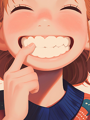 JPG 여자 얼굴 어린이 분홍색 일러스트 한명 손짓 소녀 가리킴 입 치아 활기 홍조 소녀한명만 해맑음 국내일러스트 AI일러스트 AI콘텐츠 1 컬러 컨셉 모션 표정 사람 신체부위 소화기관 증상 여자한명만 소녀만 파일형식