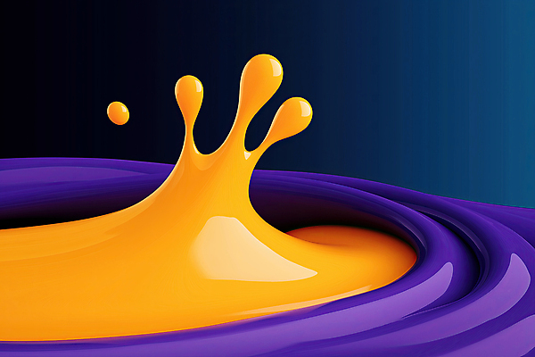 JPG 편집이미지 예술 곡선 사람없음 노란색 보라색 물감 흐름 물방울 액체 혼합 질감 스플래쉬 편집실사 AI컴퓨터그래픽 AI콘텐츠 선 컬러 컨셉 미술도구 CG 파일형식