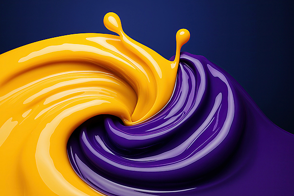 JPG 편집이미지 예술 곡선 사람없음 노란색 보라색 물감 흐름 물방울 액체 혼합 질감 스플래쉬 편집실사 AI컴퓨터그래픽 AI콘텐츠 선 컬러 컨셉 미술도구 CG 파일형식