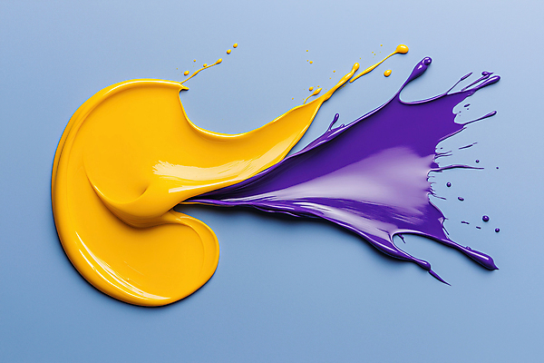 JPG 편집이미지 예술 곡선 사람없음 노란색 보라색 물감 흐름 물방울 액체 혼합 질감 스플래쉬 편집실사 AI컴퓨터그래픽 AI콘텐츠 선 컬러 컨셉 미술도구 CG 파일형식