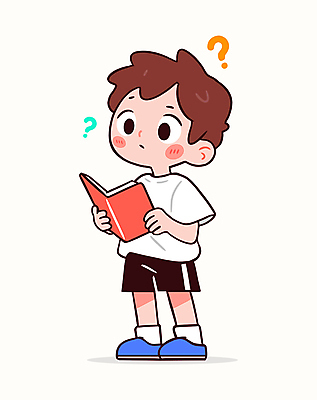 전신 남자 어린이 인물캐릭터 생각 일러스트 상상 한명 들기 소년 책 캐주얼 독서 물음표 읽기 호기심 소년한명만 일러캐릭터 AI파일 캐릭터 1 기호 옷 감정 컨셉 모션 사람 남자한명만 소년만 파일형식 벡터