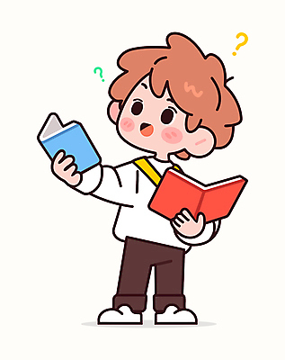 전신 남자 어린이 인물캐릭터 생각 일러스트 상상 한명 들기 소년 책 캐주얼 독서 물음표 읽기 호기심 크로스백 소년한명만 일러캐릭터 AI파일 캐릭터 1 기호 옷 감정 컨셉 가방 모션 사람 남자한명만 소년만 파일형식 벡터