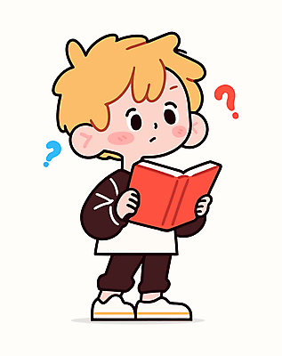 전신 남자 어린이 인물캐릭터 생각 일러스트 상상 한명 들기 소년 책 캐주얼 독서 물음표 읽기 호기심 소년한명만 일러캐릭터 AI파일 캐릭터 1 기호 옷 감정 컨셉 모션 사람 남자한명만 소년만 파일형식 벡터