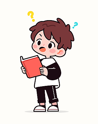 전신 남자 어린이 인물캐릭터 생각 일러스트 상상 한명 들기 소년 책 캐주얼 독서 물음표 읽기 호기심 소년한명만 일러캐릭터 AI파일 캐릭터 1 기호 옷 감정 컨셉 모션 사람 남자한명만 소년만 파일형식 벡터