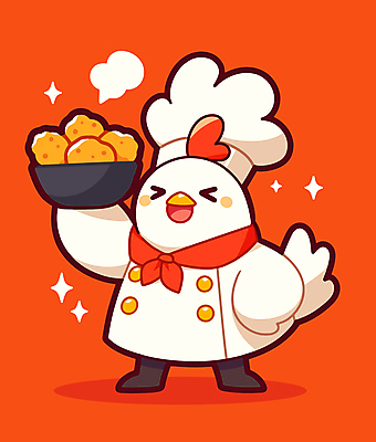 접시 음식 허리손 일러스트 요리사모자 요리 웃음 들기 사람없음 빨간색 반짝임 귀여움 요리사 스카프 프라이드치킨 조리복 닭캐릭터 일러캐릭터 AI파일 직업 캐릭터 모자_잡화 식기 컬러 동물캐릭터 포즈 컨셉 유니폼 모션 표정 목도리 치킨 닭 파일형식 벡터