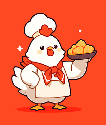 접시 음식 허리손 일러스트 요리사모자 요리 웃음 들기 사람없음 빨간색 반짝임 귀여움 요리사 스카프 프라이드치킨 조리복 닭캐릭터 일러캐릭터 AI파일 직업 캐릭터 모자_잡화 식기 컬러 동물캐릭터 포즈 컨셉 유니폼 모션 표정 목도리 치킨 닭 파일형식 벡터