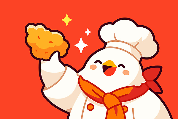 음식 일러스트 요리사모자 요리 웃음 들기 사람없음 빨간색 반짝임 귀여움 요리사 스카프 프라이드치킨 조리복 닭캐릭터 일러캐릭터 AI파일 직업 캐릭터 모자_잡화 컬러 동물캐릭터 컨셉 유니폼 모션 표정 목도리 치킨 닭 파일형식 벡터