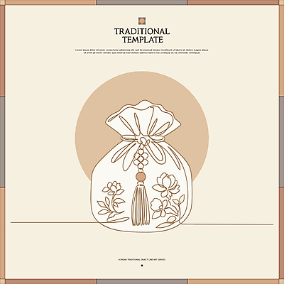 한국전통 전통 라인일러스트 일러스트 복주머니 선물 사람없음 장식 행운 라인아트 베이지색 국내일러스트 AI파일 선 컬러 컨셉 전통소품 한국 파일형식 벡터