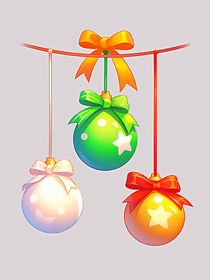 JPG 디자인 별 리본 크리스마스장식 크리스마스 일러스트 사람없음 장식 컬러풀 오너먼트 국내일러스트 AI일러스트 AI콘텐츠 자연요소 기념일 컬러 파일형식