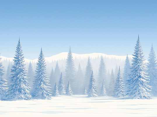 JPG 나무 겨울 일러스트 하늘 사람없음 파란색 설원 숲 국내일러스트 AI일러스트 AI콘텐츠 식물 계절 컬러 눈_날씨 파일형식
