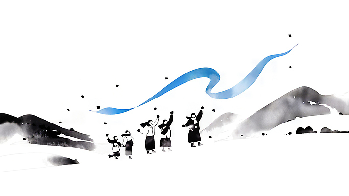 JPG 여자 남자 예술 곡선 일러스트 새해 산 풍경 여러명 성인 파란색 손들기 검은색 뱀띠 성인만 2025년 을사년 국내일러스트 푸른뱀 AI일러스트 AI콘텐츠 선 컬러 다수 모션 사람 십이지신 뱀 연도 파일형식