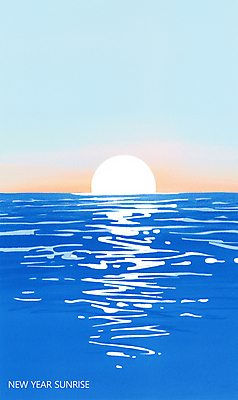 PSD 파도 바다 일러스트 하늘 근하신년 새해 풍경 사람없음 파란색 일출 일몰 잔물결 국내일러스트 물결 컬러 노을 파일형식