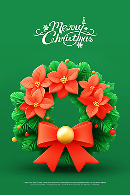 편집이미지 계절 기념일 꽃 컬러 컨셉 크리스마스 화환 파일형식 장식 리본 축제 겨울 화려 초록색 이미지편집 PSD 사람없음 크리스마스장식 크리스마스리스 포인세티아 빨간색