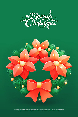 PSD 편집이미지 꽃 리본 크리스마스장식 크리스마스 겨울 사람없음 장식 빨간색 초록색 포인세티아 크리스마스리스 이미지편집 식물 계절 기념일 컬러 화환 파일형식