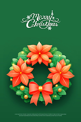 PSD 편집이미지 리본 크리스마스장식 크리스마스 겨울 사람없음 장식 빨간색 초록색 축제 포인세티아 크리스마스리스 이미지편집 계절 기념일 꽃 컬러 화환 파일형식