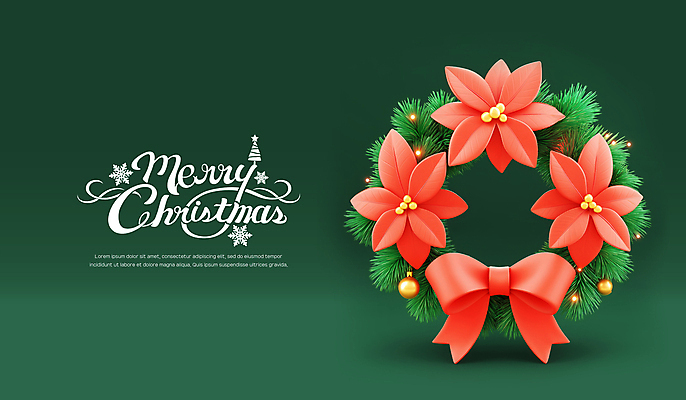 PSD 편집이미지 리본 크리스마스장식 크리스마스 겨울 선물 사람없음 장식 빨간색 초록색 포인세티아 크리스마스리스 이미지편집 계절 기념일 꽃 컬러 화환 파일형식