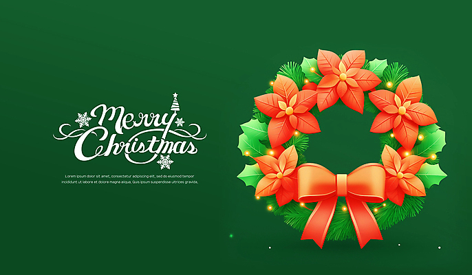 PSD 편집이미지 리본 크리스마스장식 크리스마스 겨울 사람없음 장식 빨간색 초록색 축제 화려 포인세티아 크리스마스리스 이미지편집 계절 기념일 꽃 컬러 컨셉 화환 파일형식