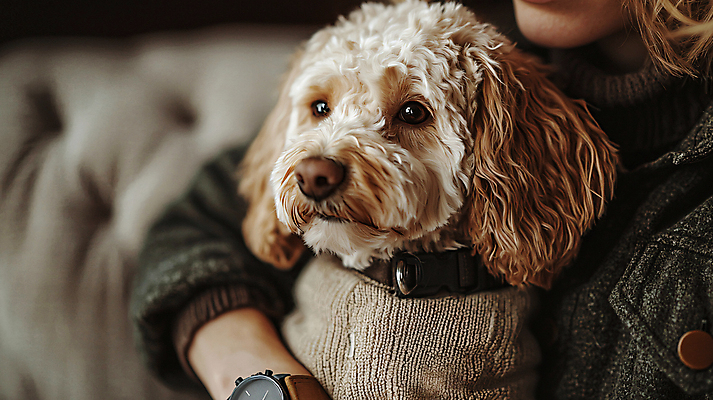 JPG 편집이미지 여자 패션 반려견 겨울 안기 한명 상반신 성인 갈색 강아지 스웨터 손목시계 디지털합성 목줄 성인여자한명만 편집실사 AI인물포토 AI콘텐츠 1 계절 시계 컬러 상의 장신구 모션 사람 반려동물 개 CG 여자한명만 성인여자만 파일형식 반려용품 AI포토