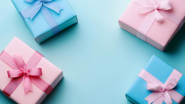 JPG 편집이미지 부부 분홍색 사람없음 파란색 선물상자 파티 임신 자녀 축하 디지털합성 성별 젠더 편집실사 AI포토 AI콘텐츠 커플 컬러 컨셉 선물 이벤트 상자 CG 파일형식
