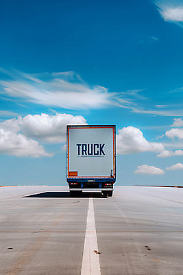 PSD 구름 편집이미지 도로 하늘색 하늘 그림자 사람없음 트럭 배송 이미지편집 편집실사 자연요소 길 교통시설 자동차 파란색 CG 파일형식