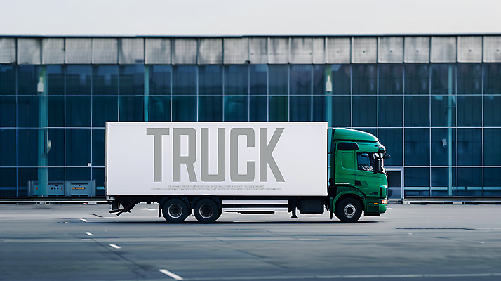 PSD 편집이미지 도로 창문 사람없음 건물 초록색 트럭 배송 이미지편집 편집실사 건축물 길 컬러 교통시설 자동차 CG 파일형식