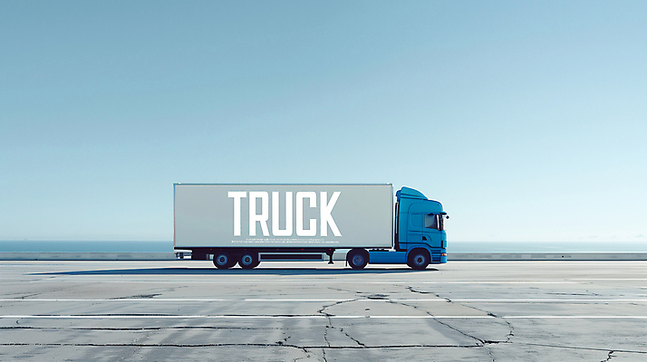 PSD 편집이미지 도로 하늘색 하늘 사람없음 트럭 균열 배송 이미지편집 편집실사 길 교통시설 모션 자동차 파란색 CG 파일형식