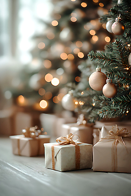 JPG 편집이미지 크리스마스 창문 사람없음 선물상자 크리스마스트리 나무바닥 보케 베이지색 오너먼트 편집실사 AI포토 AI콘텐츠 기념일 컬러 크리스마스장식 바닥 선물 상자 CG 파일형식