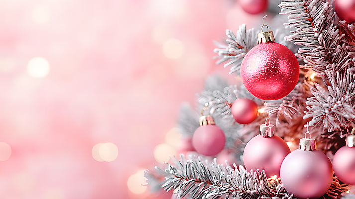 JPG 편집이미지 분홍색 크리스마스 사람없음 장식 크리스마스트리 보케 솔잎 오너먼트 편집실사 AI포토 AI콘텐츠 기념일 컬러 잎 크리스마스장식 CG 파일형식