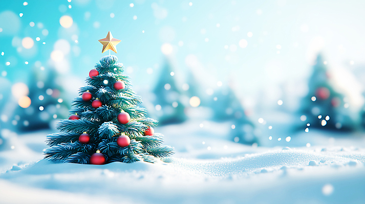JPG 편집이미지 크리스마스 겨울 사람없음 파란색 크리스마스트리 3D 설원 보케 눈내림 오너먼트 편집3D AI컴퓨터그래픽 AI콘텐츠 계절 기념일 컬러 크리스마스장식 눈_날씨 디지털합성 파일형식