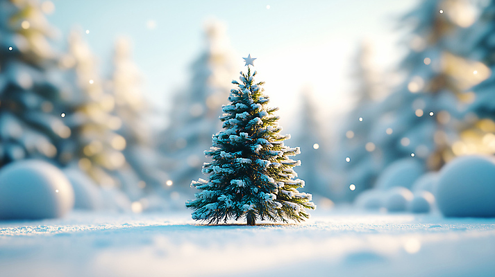 JPG 편집이미지 크리스마스 겨울 사람없음 크리스마스트리 3D 설원 숲 눈내림 편집3D AI컴퓨터그래픽 AI콘텐츠 계절 기념일 눈_날씨 디지털합성 파일형식