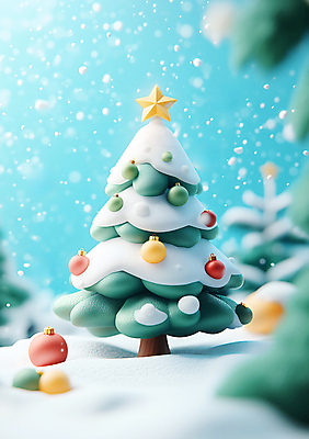 계절 기념일 컬러 컨셉 크리스마스장식 크리스마스 눈_날씨 3D 디지털합성 파일형식 AI콘텐츠 파란색 크리스마스트리 오너먼트 편집이미지 겨울 JPG 눈덮임 사람없음 눈내림 설원 편집3D AI컴퓨터그래픽