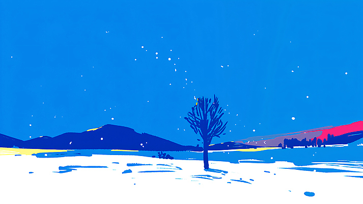 JPG 나무 겨울 일러스트 사람없음 파란색 설원 고요 눈 설산 국내일러스트 AI일러스트 AI콘텐츠 자연요소 식물 계절 컬러 날씨 산 눈_날씨 파일형식