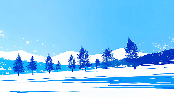 JPG 나무 겨울 일러스트 사람없음 파란색 설원 고요 눈 숲 설산 국내일러스트 AI일러스트 AI콘텐츠 자연요소 식물 계절 컬러 날씨 산 눈_날씨 파일형식