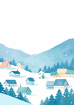JPG 나무 겨울 일러스트 주택 풍경 사람없음 마을 설원 눈 숲 설산 눈덮임 국내일러스트 AI일러스트 AI콘텐츠 자연요소 식물 계절 컨셉 날씨 산 눈_날씨 건물 파일형식