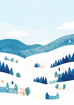 JPG 나무 겨울 일러스트 주택 풍경 사람없음 마을 설원 눈 숲 설산 눈덮임 국내일러스트 AI일러스트 AI콘텐츠 자연요소 식물 계절 컨셉 날씨 산 눈_날씨 건물 파일형식