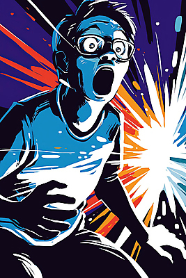 JPG 남자 일러스트 입벌림 한명 성인 놀람 무서움 그림 팝아트 공포 충격 떨림 성인남자한명만 국내일러스트 AI일러스트 AI콘텐츠 1 감정 모션 표정 사람 남자한명만 성인남자만 파일형식