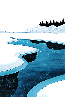 JPG 나무 호수 겨울 일러스트 자연 풍경 사람없음 파란색 얼음 눈 언덕 빙판 겨울배경 국내일러스트 AI일러스트 AI콘텐츠 자연요소 식물 계절 컬러 백그라운드 날씨 생태계 파일형식