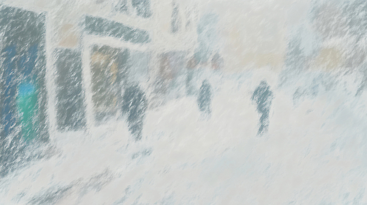 JPG 편집이미지 실루엣 겨울 거리 사람없음 아웃포커스 추위 도시 대설 눈내림 한파주의보 편집실사 AI포토 AI콘텐츠 계절 눈_날씨 촬영기법 자연재해 절기 CG 파일형식