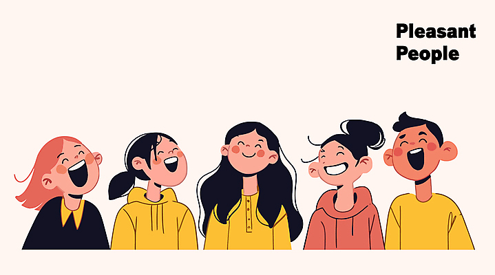 여자 남자 일러스트 청소년 미소 웃음 소녀 소년 여러명 노란색 우정 즐거움 십대만 국내일러스트 AI파일 감정 어린이 컬러 다수 표정 사람 친구 파일형식 벡터