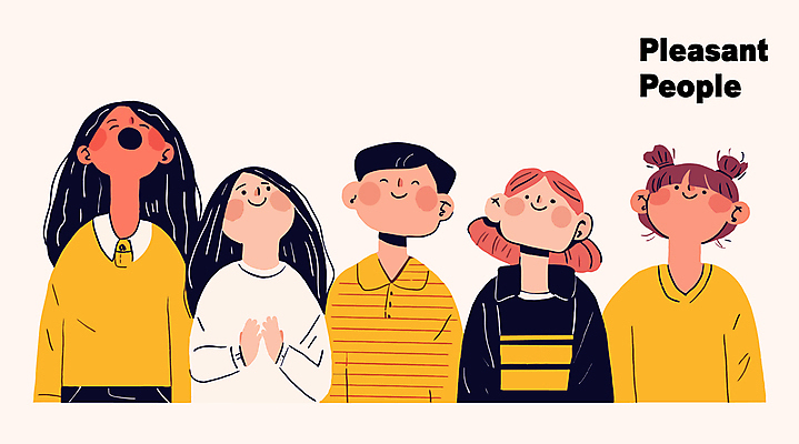 여자 남자 감정 일러스트 청소년 미소 소녀 소년 여러명 노란색 손들기 우정 박수 즐거움 고개들기 십대만 국내일러스트 AI파일 어린이 컬러 다수 모션 표정 사람 손짓 친구 파일형식 벡터