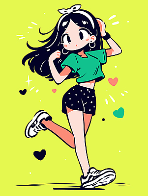 여자 감정 인물캐릭터 스포츠 포즈 일러스트 청소년 건강 한명 소녀 초록색 운동 손들기 점프 귀걸이 머리띠 활기 다리들기 십대여자한명만 일러캐릭터 AI파일 캐릭터 1 어린이 컬러 컨셉 장신구 모션 사람 여자한명만 십대여자만 파일형식 벡터