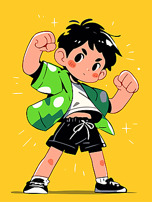 모자 남자 어린이 인물캐릭터 포즈 일러스트 밝음 한명 소년 초록색 반짝임 운동 파이팅 힘 활발 자신감 활기 소년한명만 일러캐릭터 AI파일 캐릭터 1 잡화 감정 컬러 컨셉 모션 건강 사람 남자한명만 소년만 파일형식 벡터