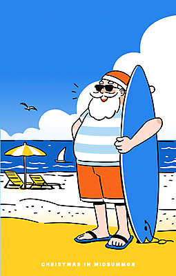 전신 구름 노년 남자 수영복 여행 크리스마스 일러스트 산타모자 갈매기 한명 웃음 들기 해변 여름 파란색 선글라스 산타클로스 파라솔 서핑보드 샌들 시원함 노인남자한명만 국내일러스트 AI파일 자연요소 모자_잡화 1 옷 계절 기념일 안경 바다 컬러 신발 모션 조류 표정 사람 성인 보드_스포츠 남자한명만 노인남자만 파일형식 벡터