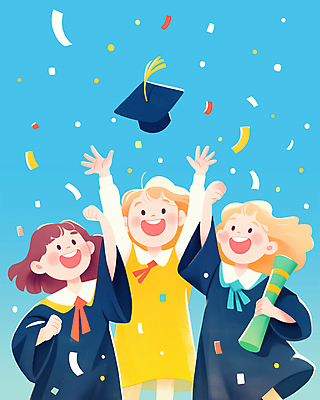 PSD 여자 교육 행복 초등학생 어린이 일러스트 학사모 졸업 새출발 폭죽 초등학교 졸업생 웃음 들기 소녀 세명 파란색 친구 파이팅 만세 졸업가운 던지기 졸업장 즐거움 소녀만 국내일러스트 모자_잡화 학생 감정 컬러 학교 관계 모션 새로움 표정 사람 가운 출발 여자만 어린이만 파일형식